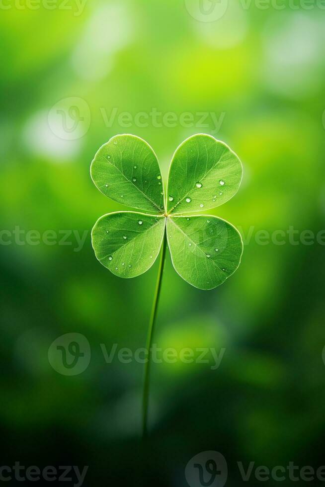 St. Patrick's day background with clover leaves AI generated photo