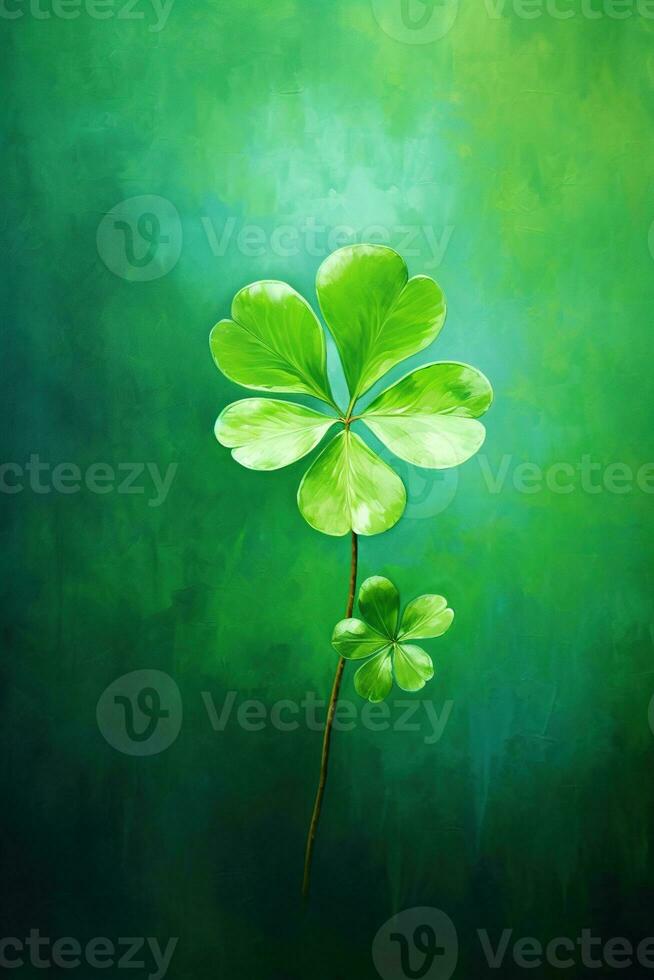 St. Patrick's day background with clover leaves AI generated photo