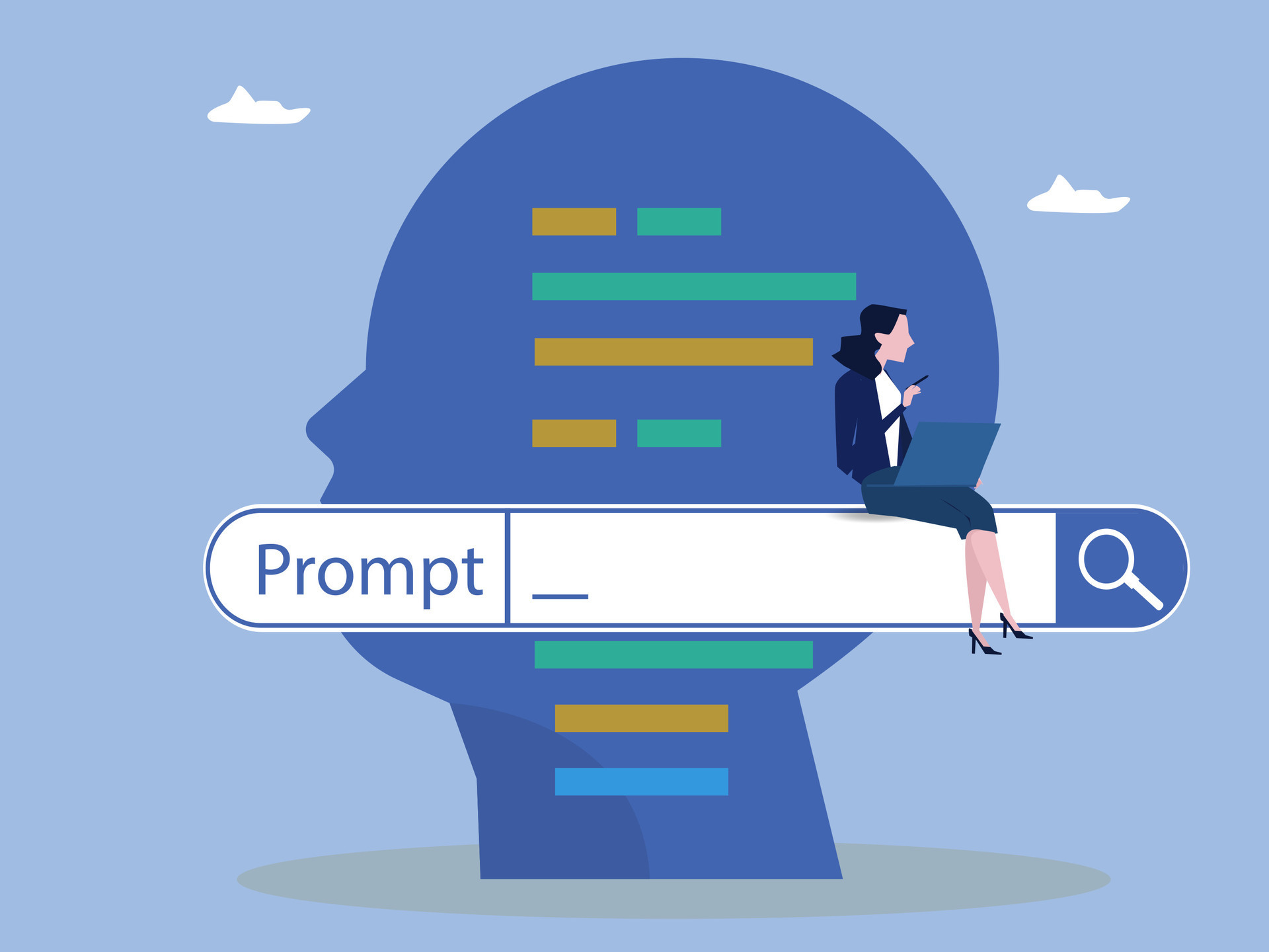 Prompt AI artificial intelligence query input interaction with the ...