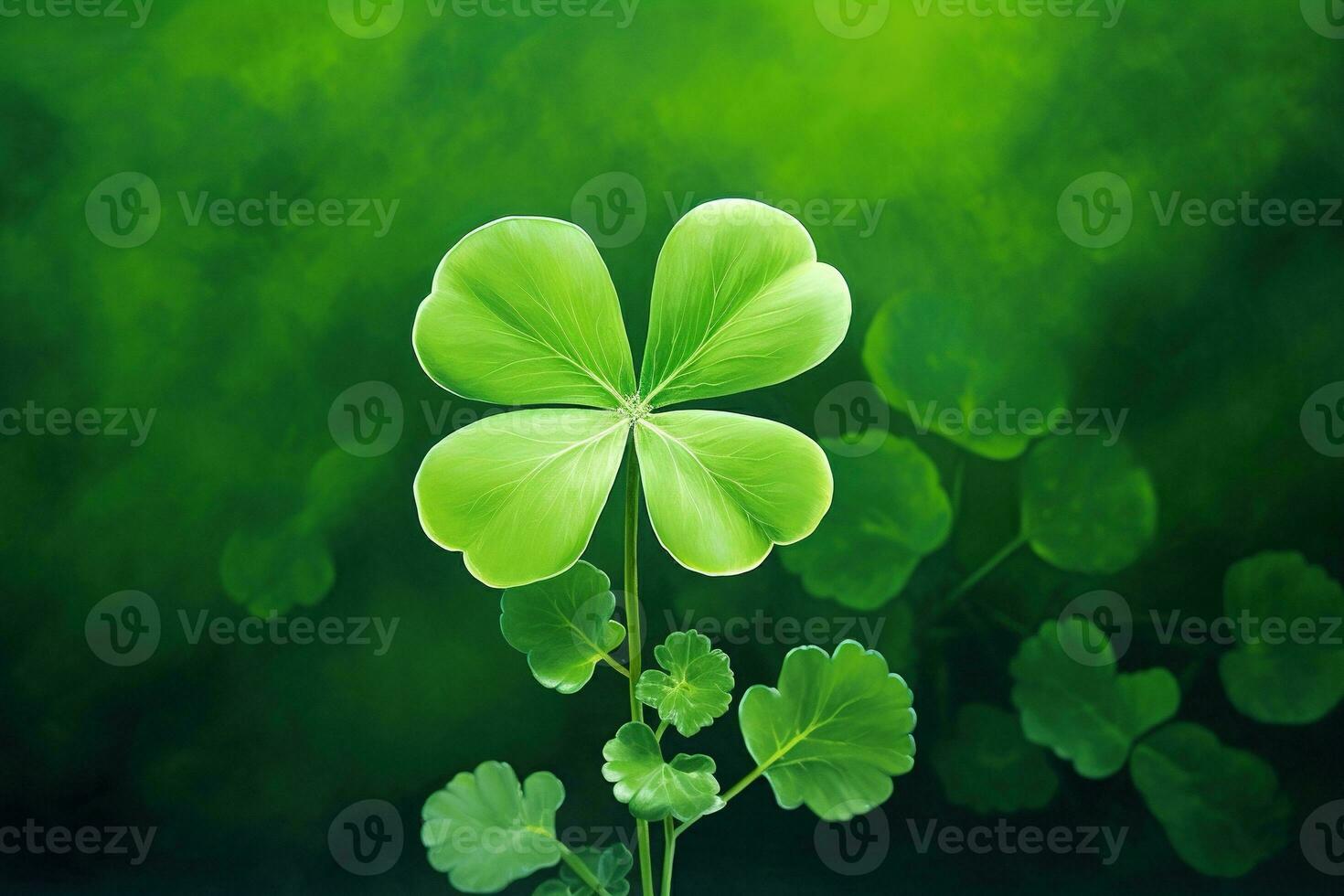 St. Patrick's day background with clover leaves AI generated photo