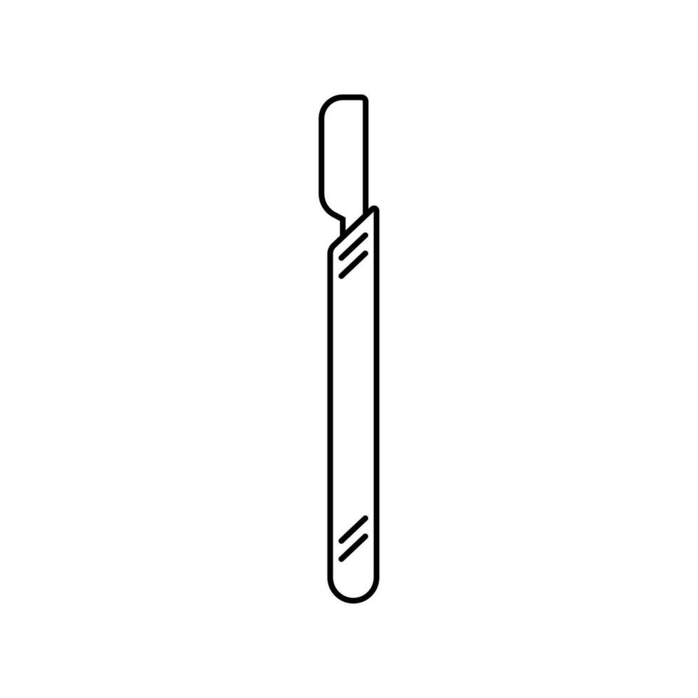 Scalpel or knife medical surgery cutting tool icon. Thin linear vector icon