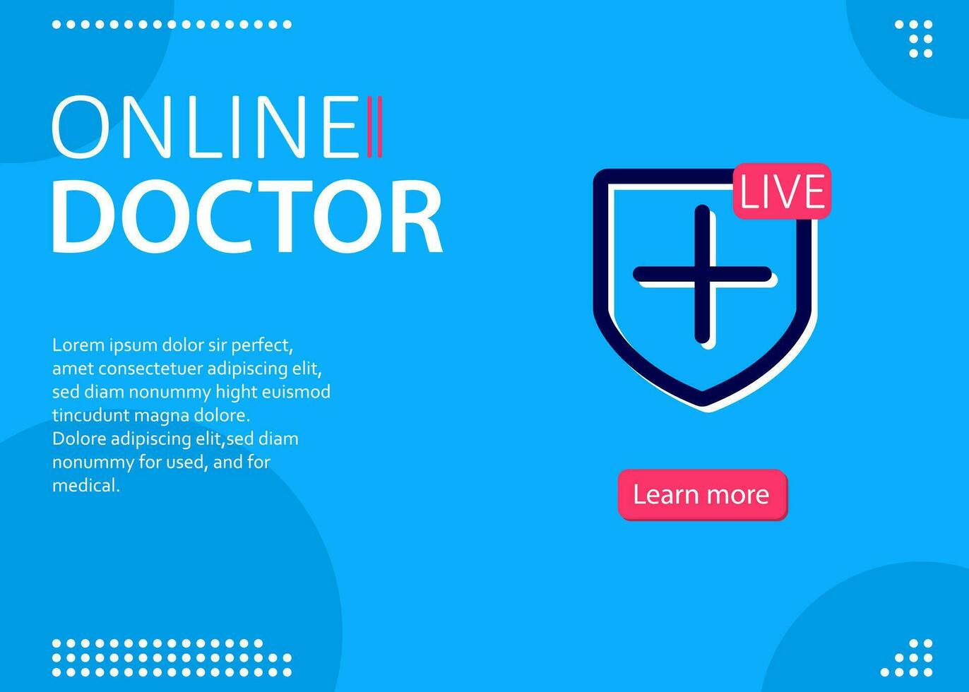 Online doctor appointment modern vector banner isolated on white background. Ready template with text and push button