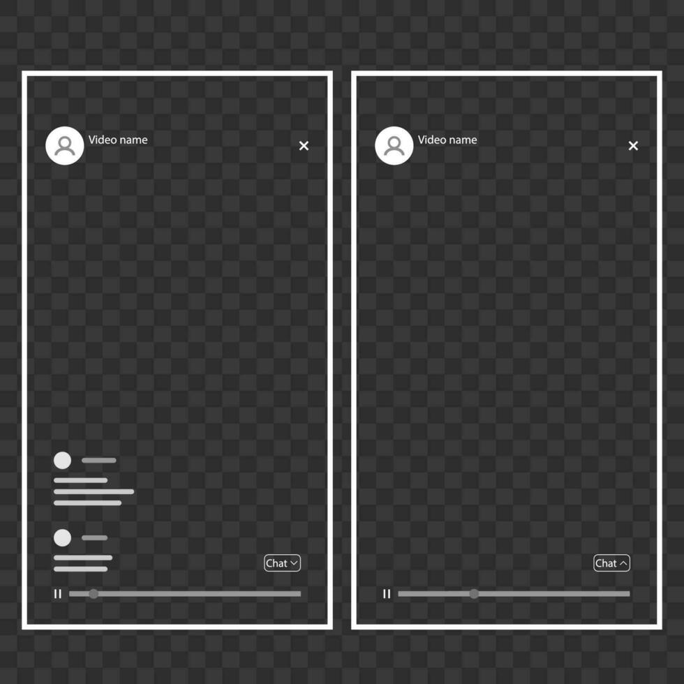 Video player template for mobile version vector