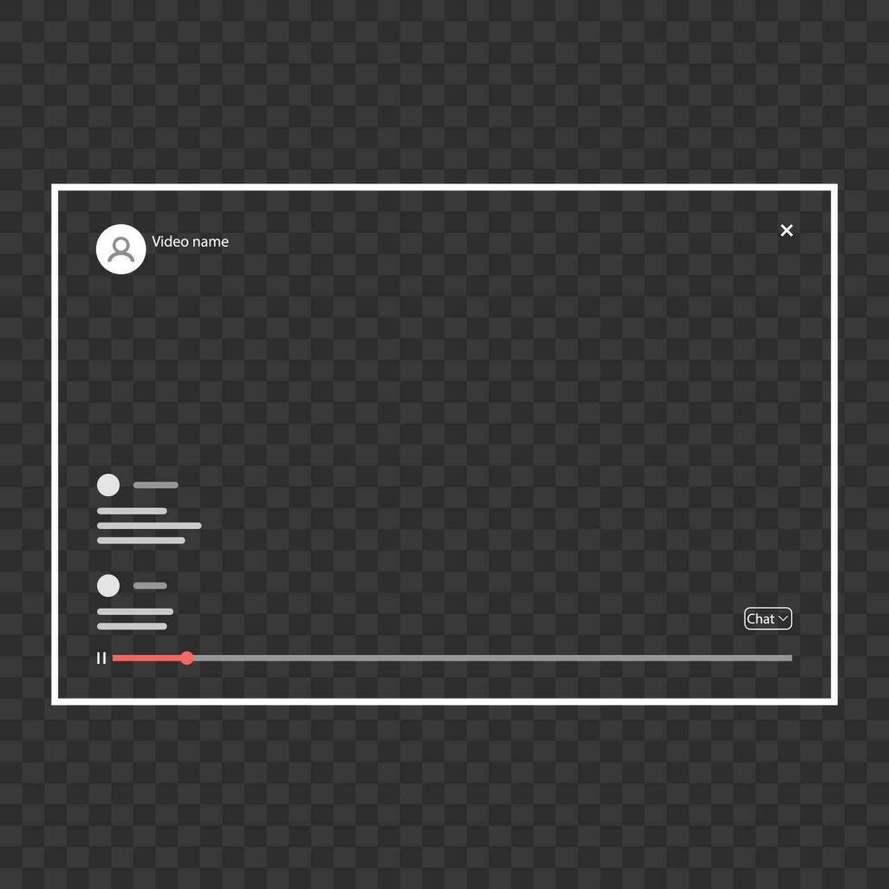 Video player template with logo place vector