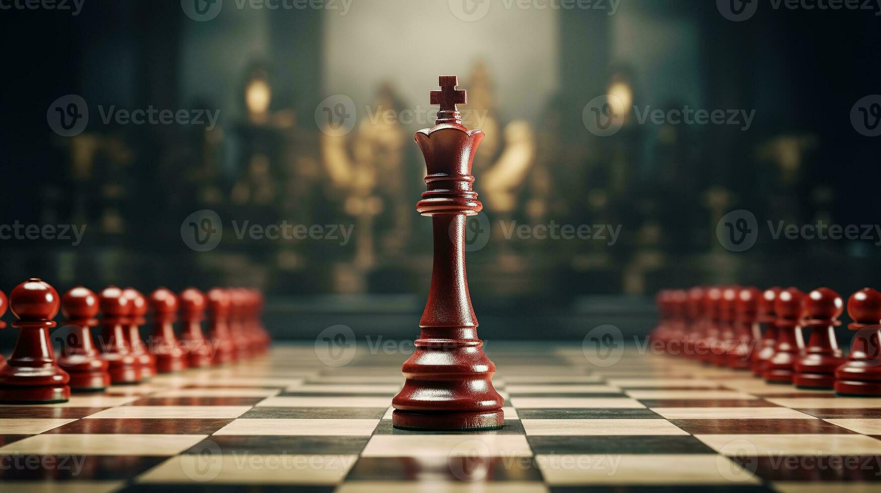 AI generated Generative AI, Chess pieces on a chessboard, intellectual game photo