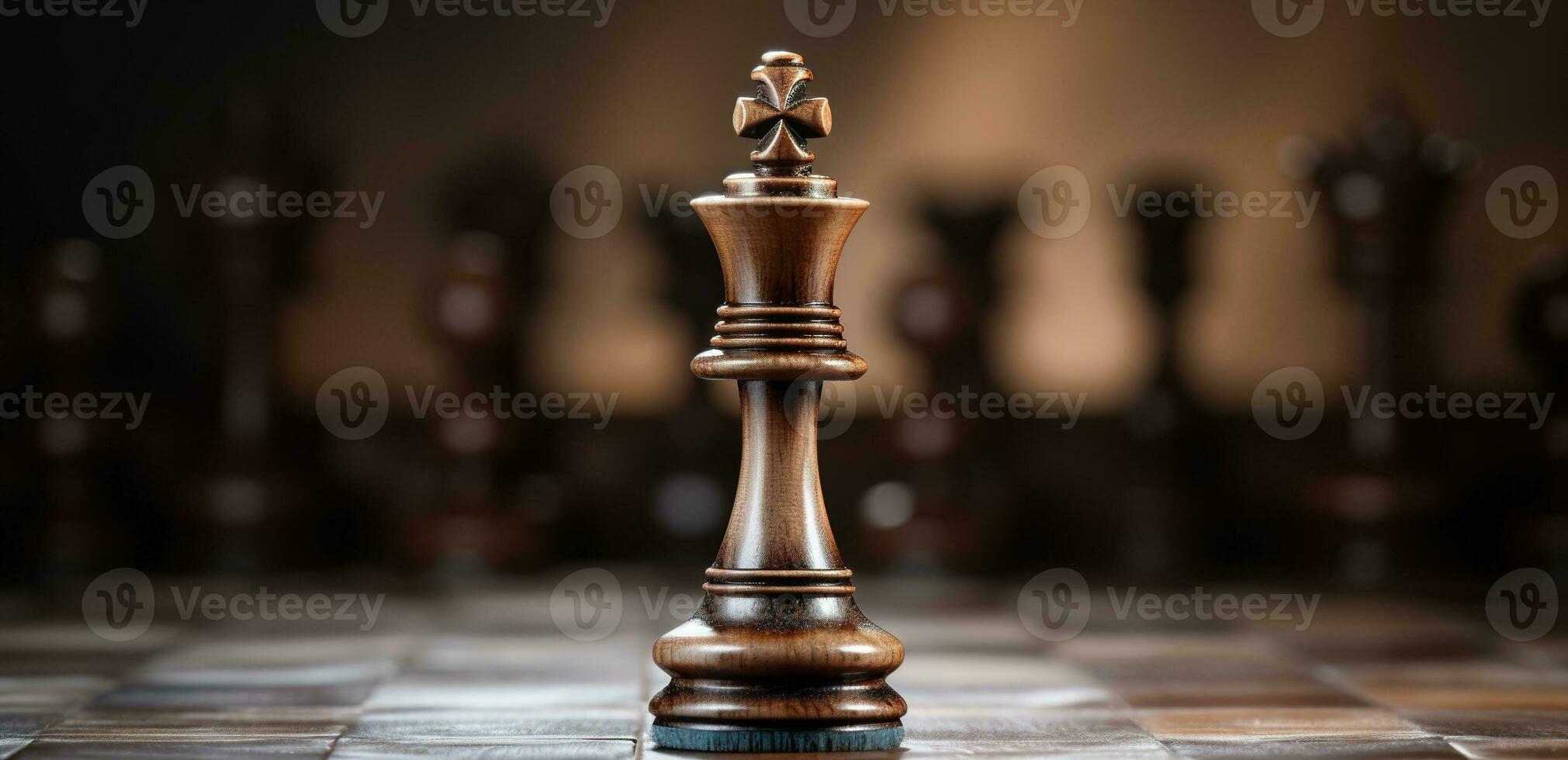 AI generated Generative AI, Chess pieces on a chessboard, intellectual game photo