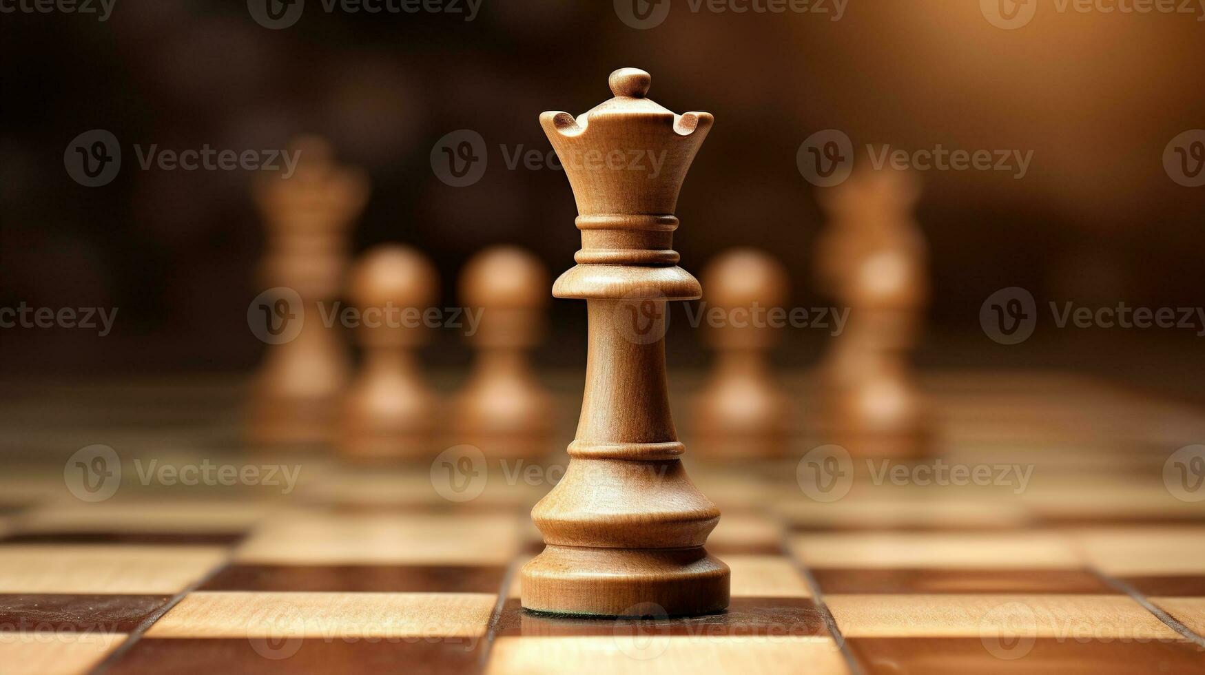 AI generated Generative AI, Chess pieces on a chessboard, intellectual game photo