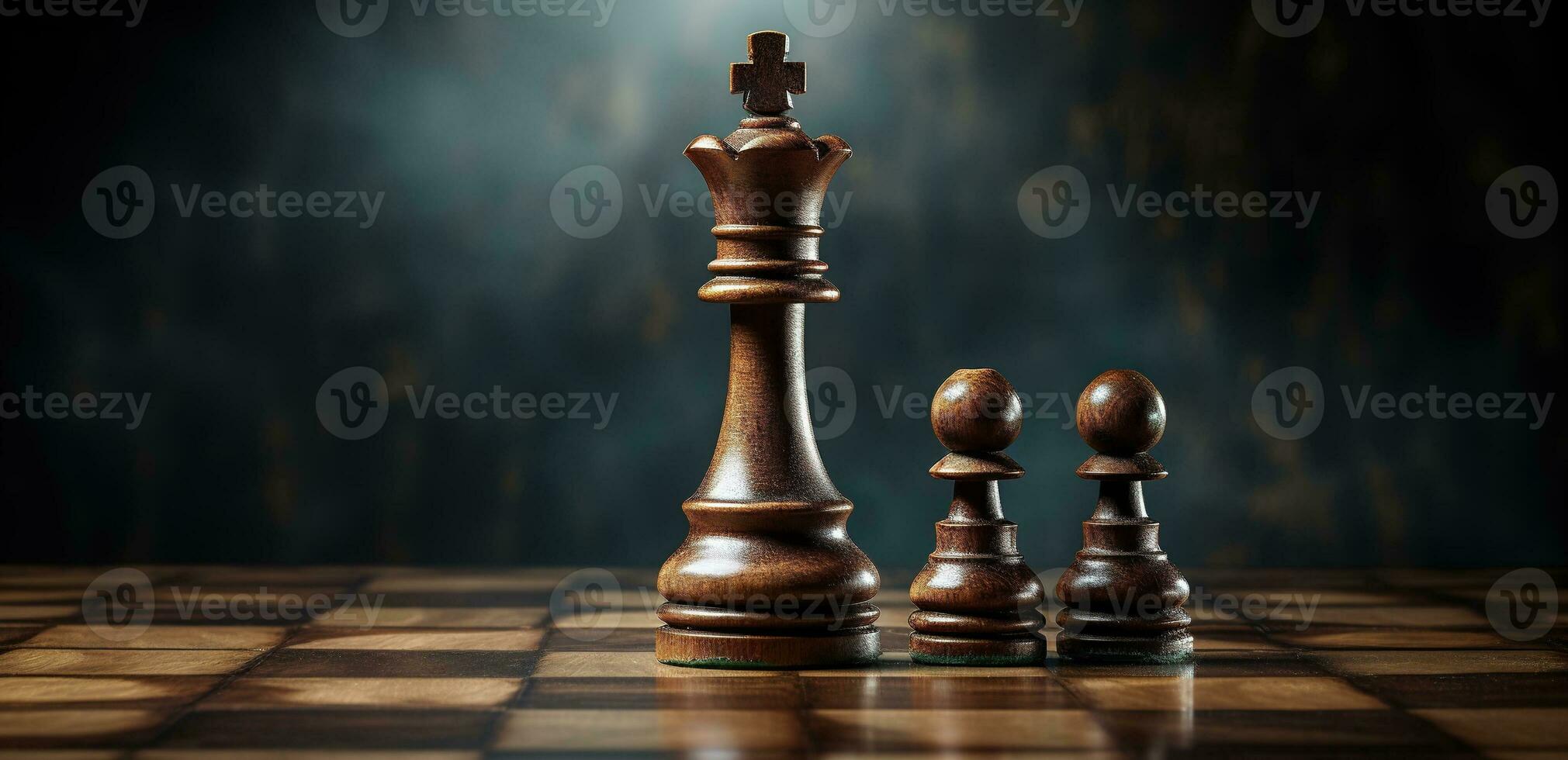 AI generated Generative AI, Chess pieces on a chessboard, intellectual game photo