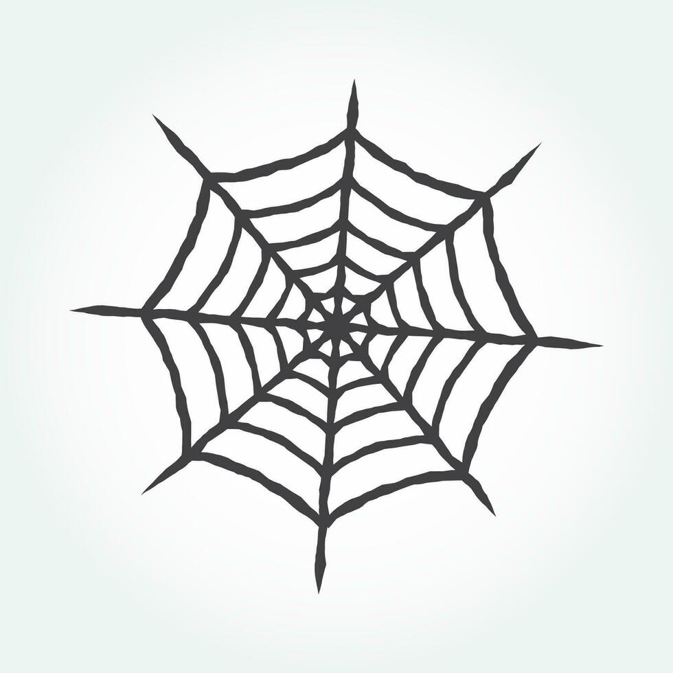 Víspera de Todos los Santos telaraña contorno icono. vector