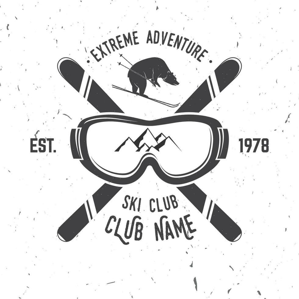 Vector ski club retro badge.