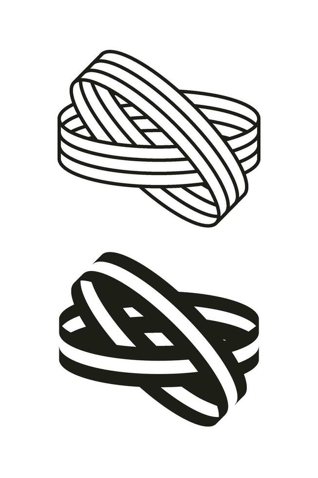 Striped ribbon ring. Template for postcards,banners,posters. 3d graphic element . Vector illustration