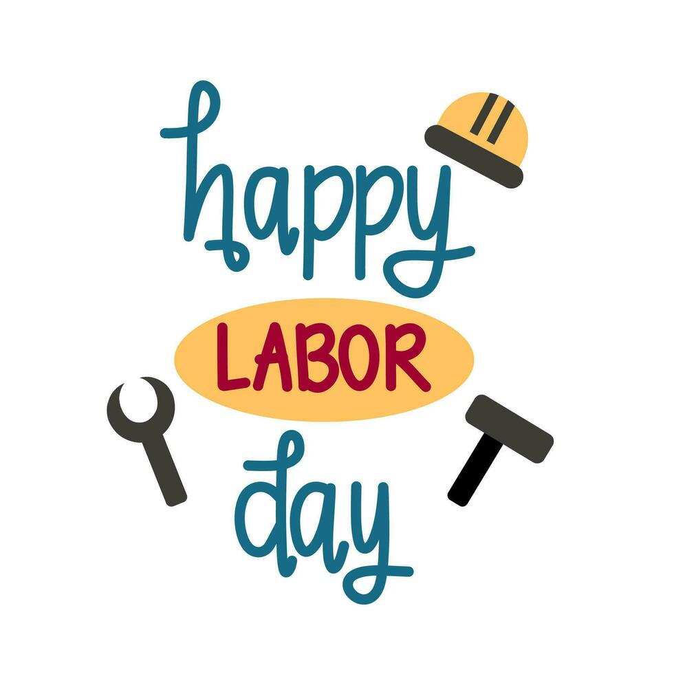 Happy Labor Day Hand Lettering vector