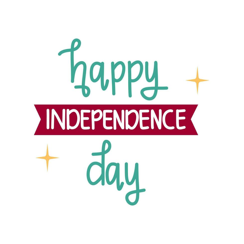 Happy Independence Day Hand Lettering vector