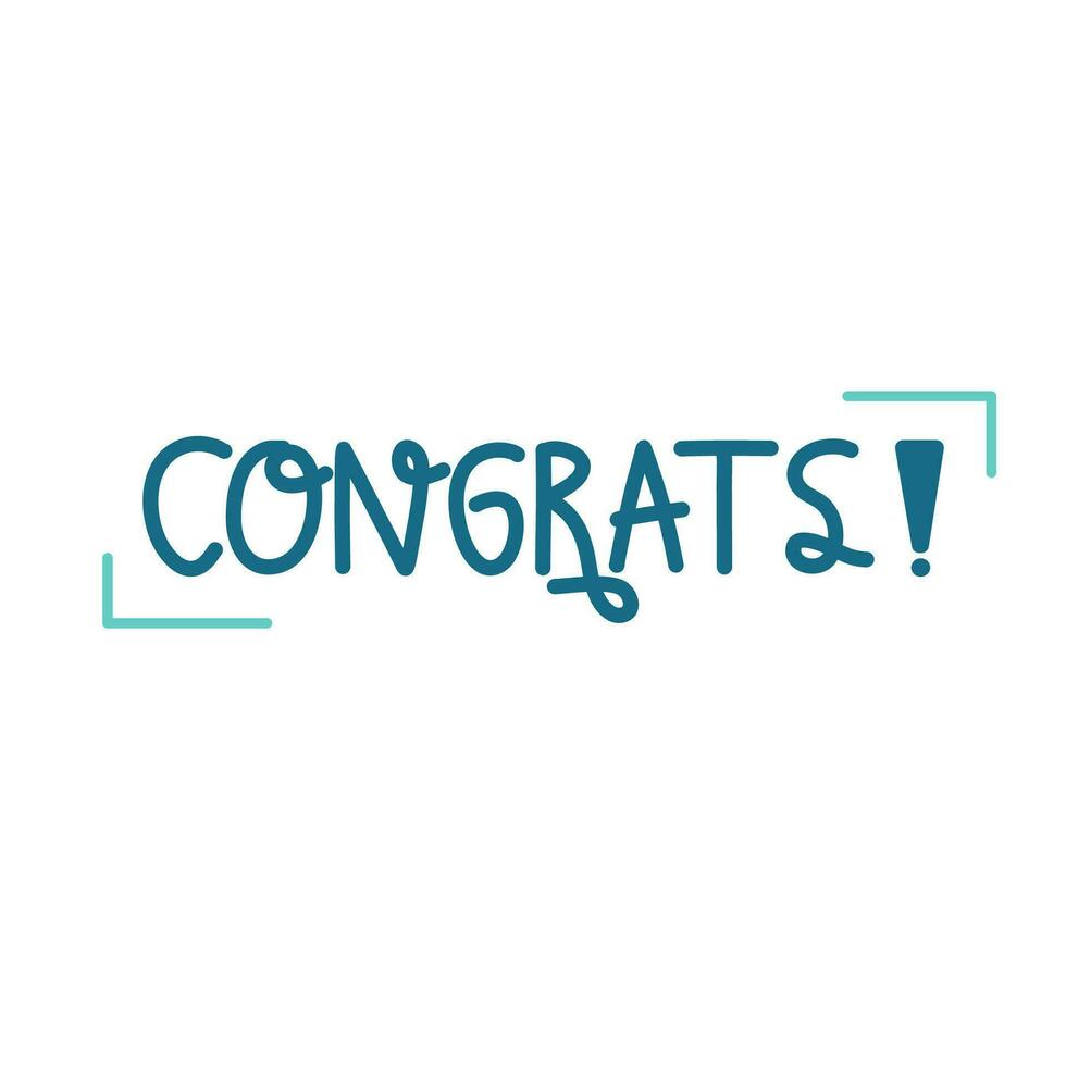 Simple Hand Lettering Of Congrats vector