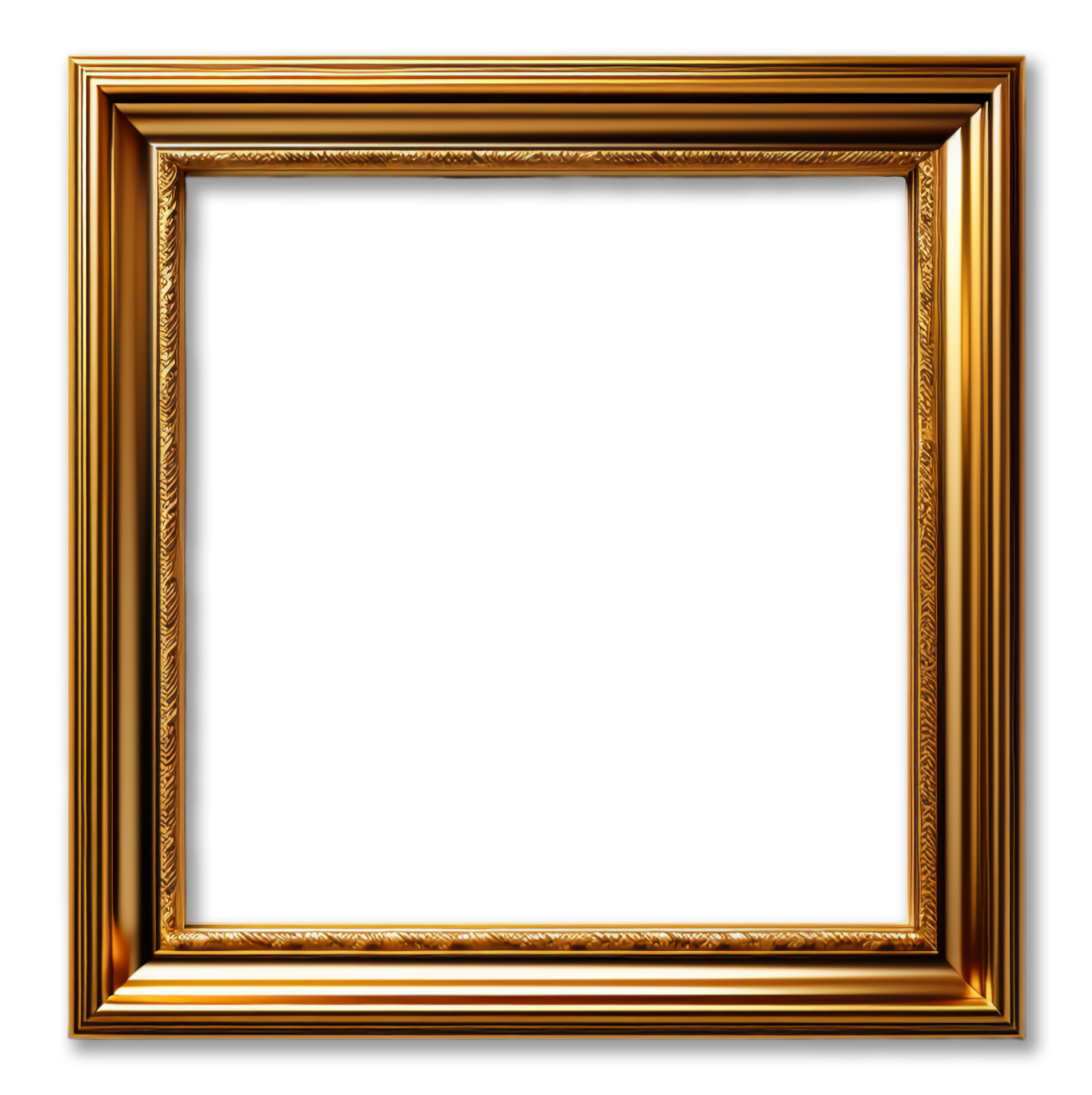 Antique gold frame decoration square shape with elegant carved