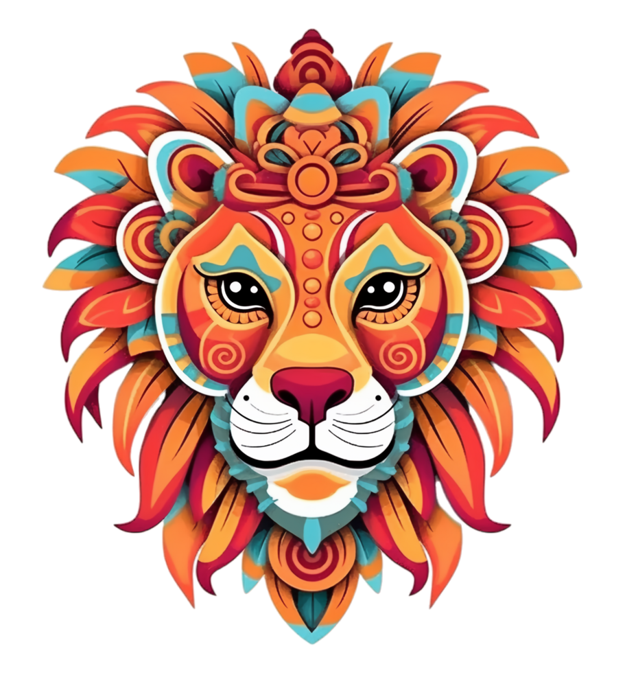 lion face design, generative ai png