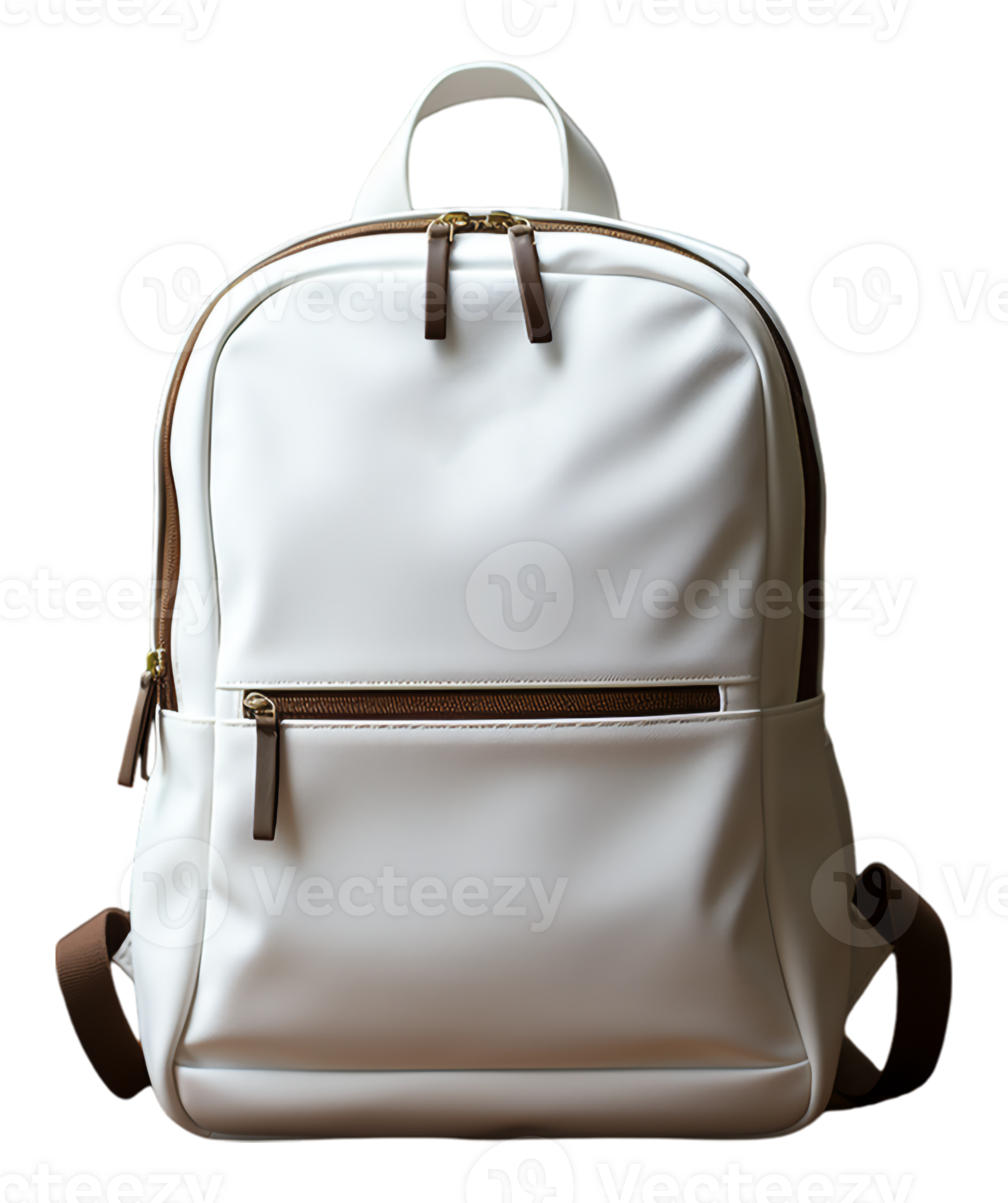 Plain white backpack mockup with transparent background, generative ai