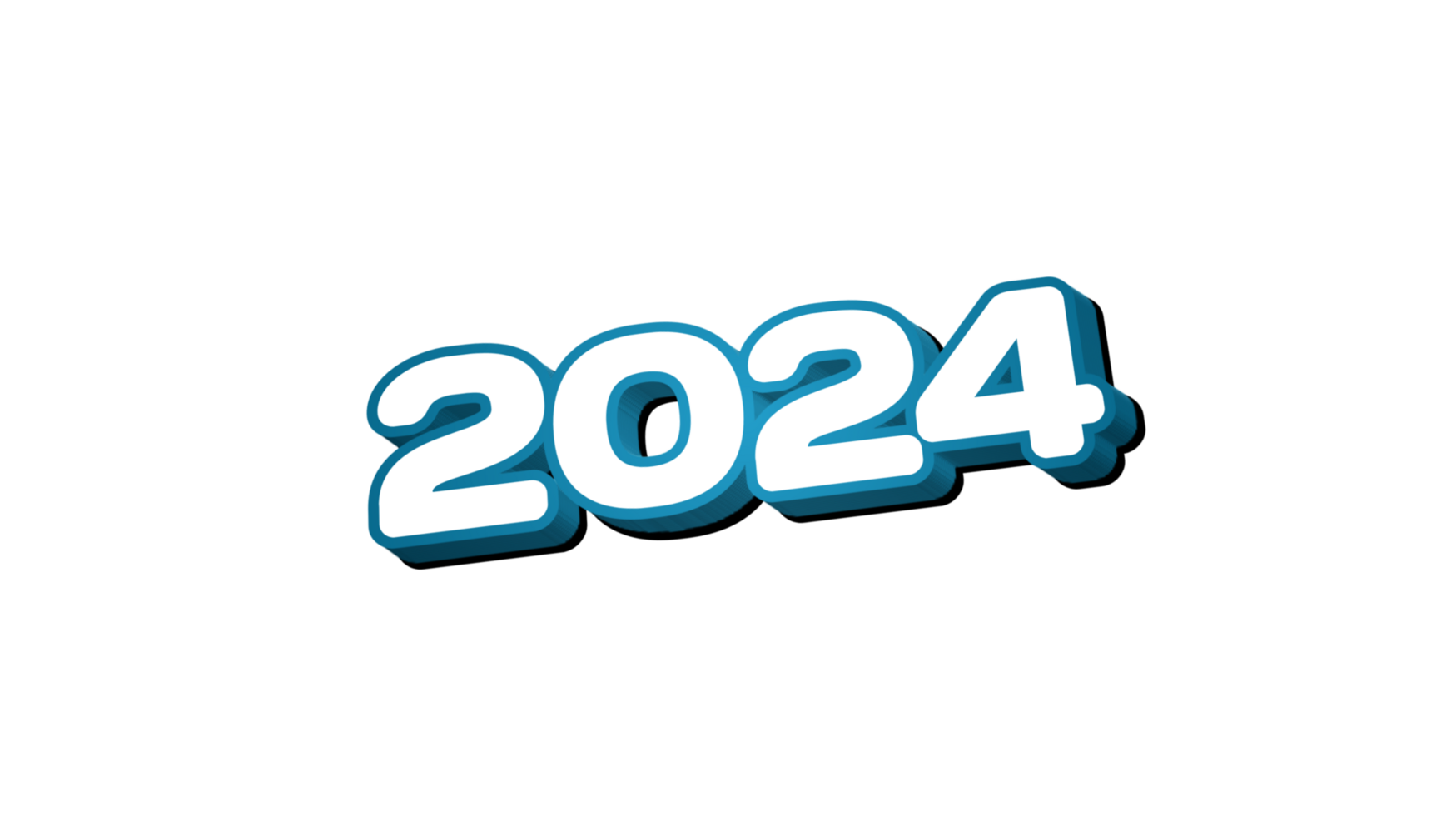 2024 New Year text effect png