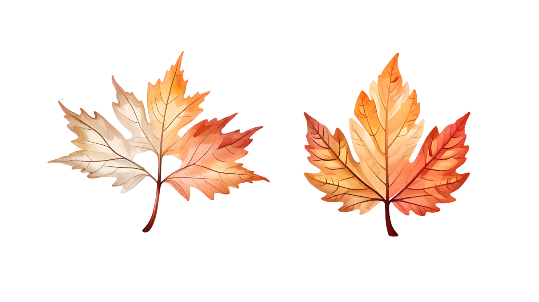 Warm color tree leaf in png. AI Generative png