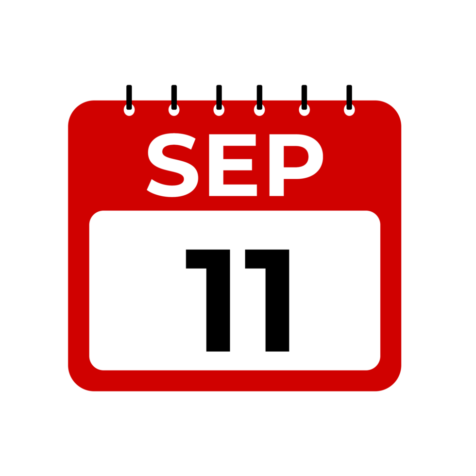 September 11 calendar reminder. September 11 daily calendar icon template. png