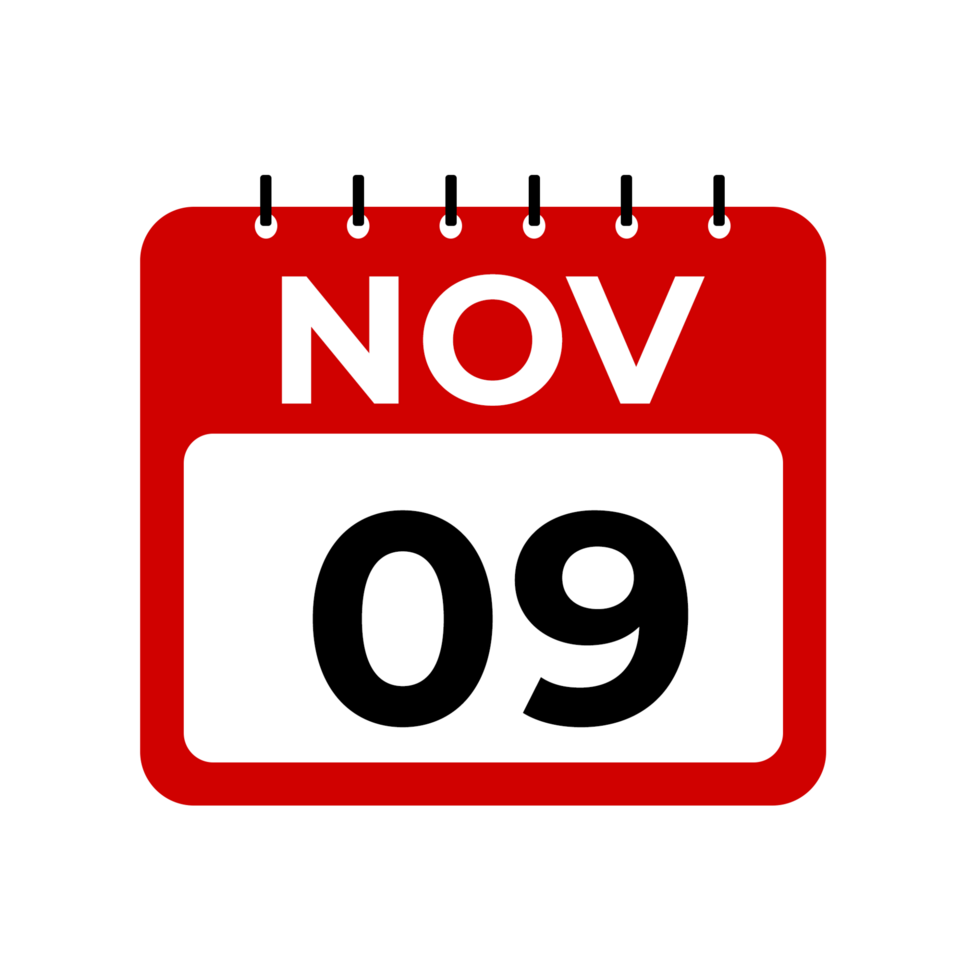 November 9 calendar reminder 9 November daily calendar icon template November 9 calendar reminder 9 November daily calendar icon template