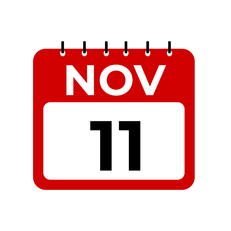 november 11 kalender herinnering. 11 november dagelijks kalender icoon sjabloon. png