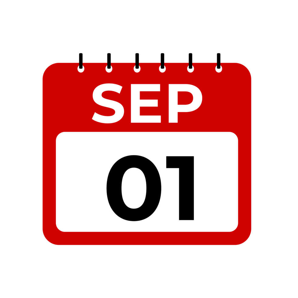 september 1 kalender herinnering. september 1 dagelijks kalender icoon sjabloon. png