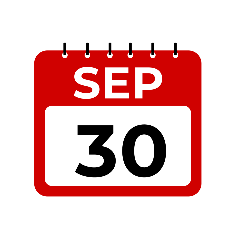 September 30 calendar reminder. September 30 daily calendar icon