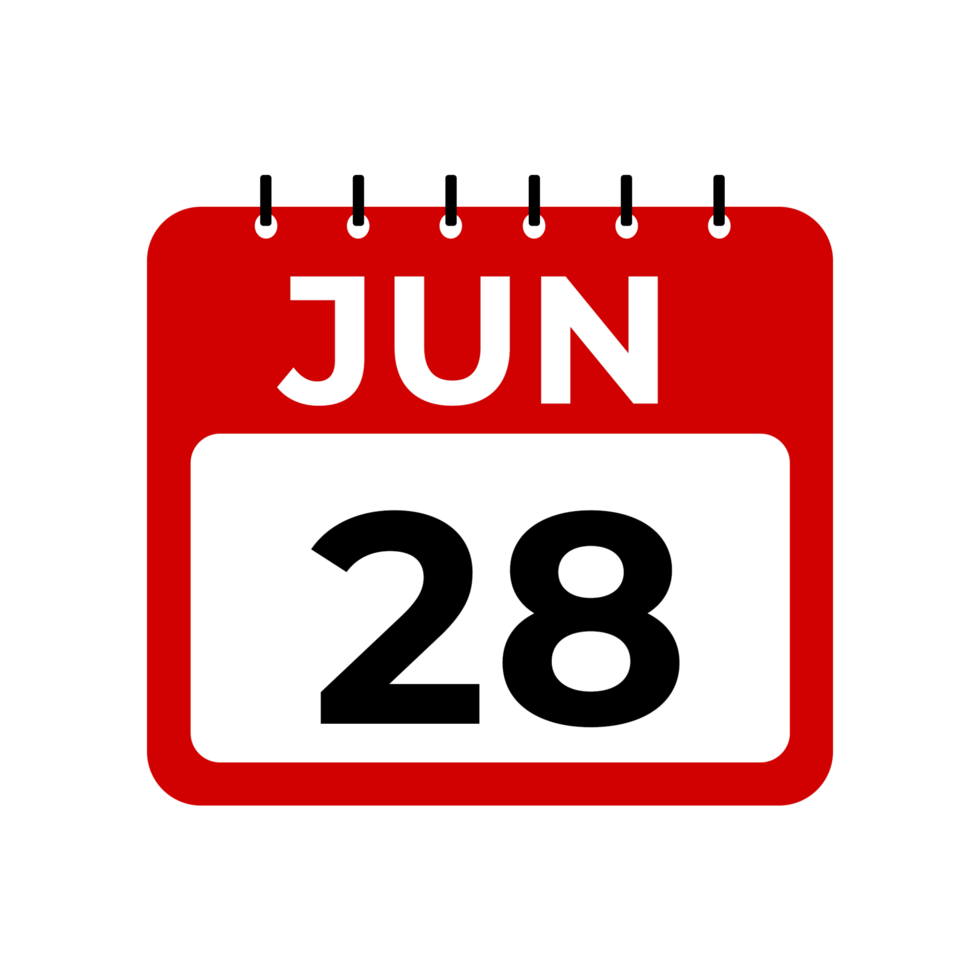 Jun 28 calendar reminder. 28 Jun daily calendar icon
