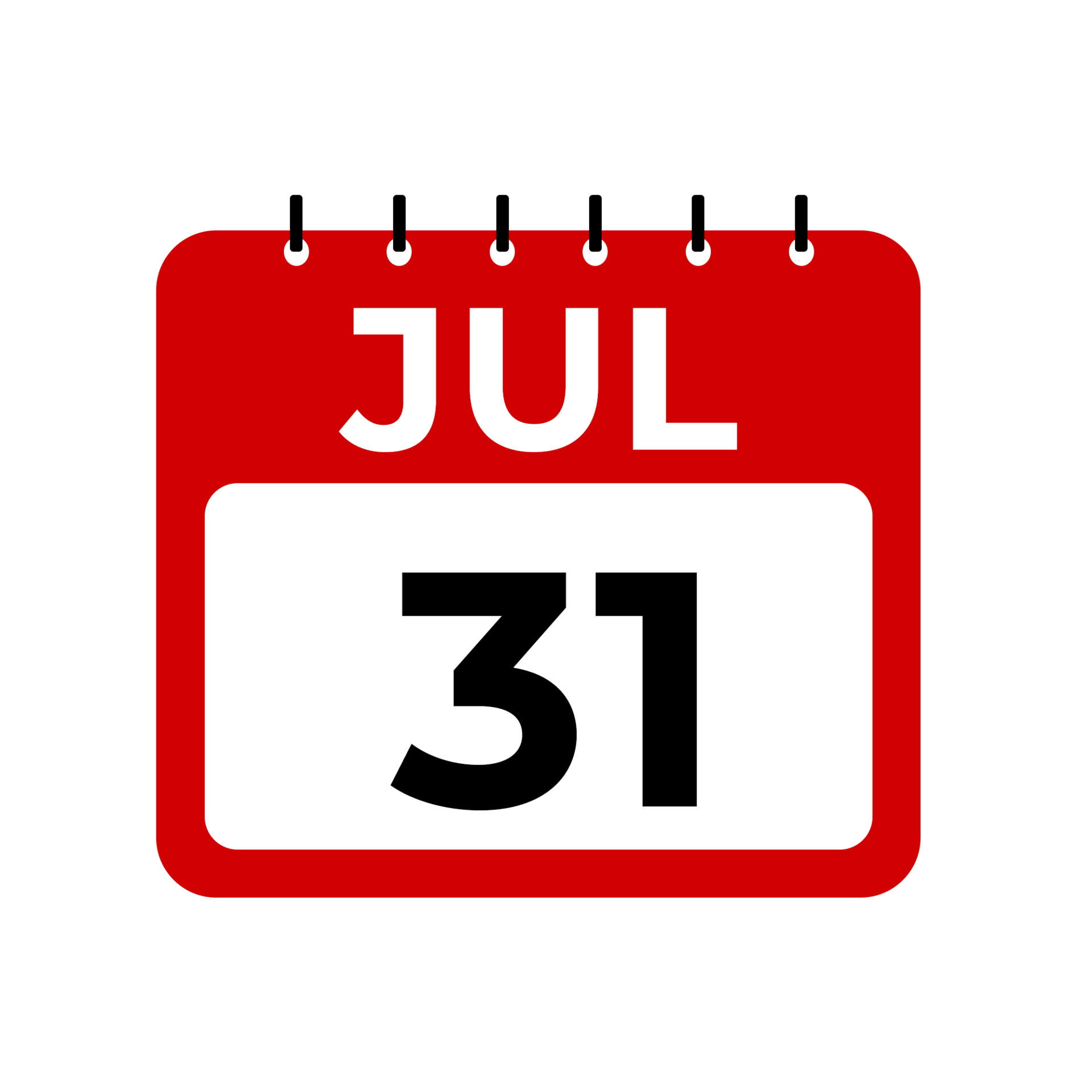 july 31 calendar reminder july 31 daily calendar icon template