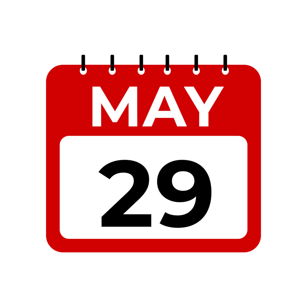 may 29 calendar reminder. 29 may daily calendar icon template. png