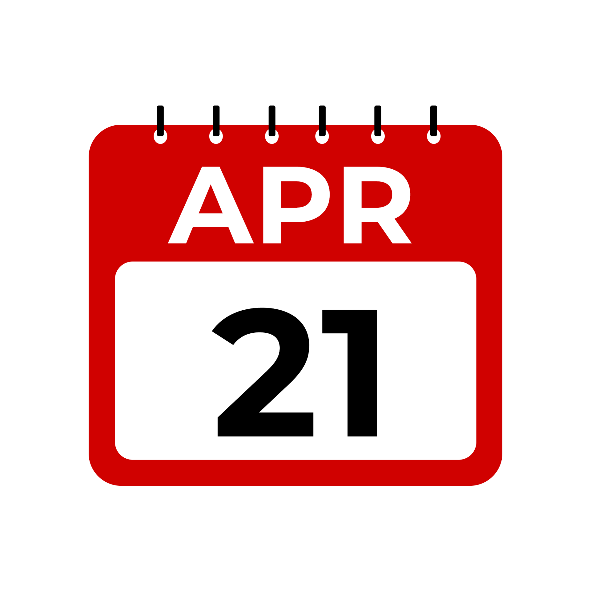 April 21 calendar reminder 21 April daily calendar icon template
