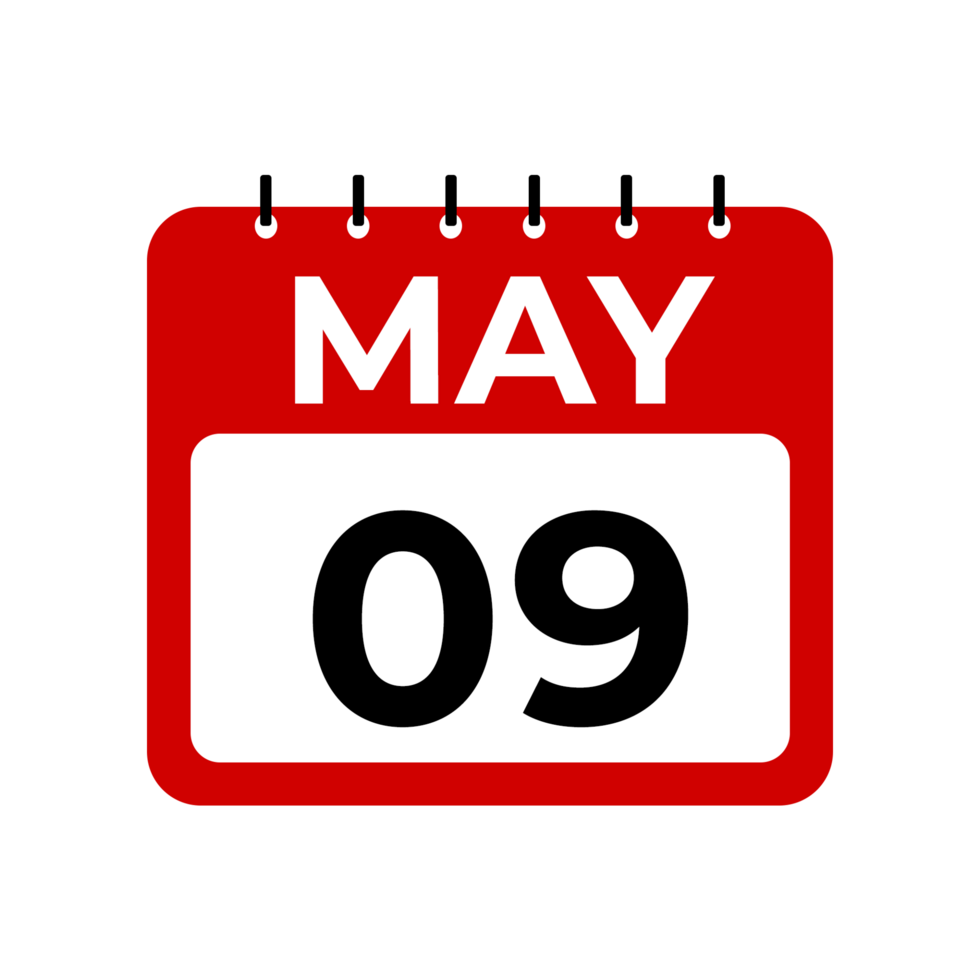 may 9 calendar reminder. 9 may daily calendar icon template. png