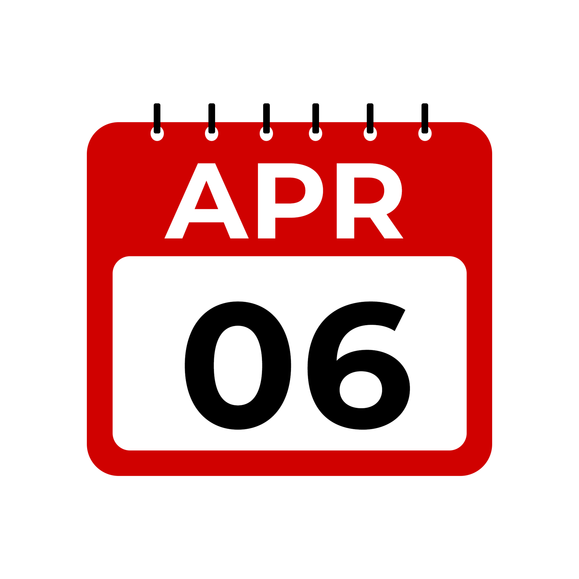 April 6 calendar reminder 6 April daily calendar icon template April 6 calendar reminder 6 April daily calendar icon template