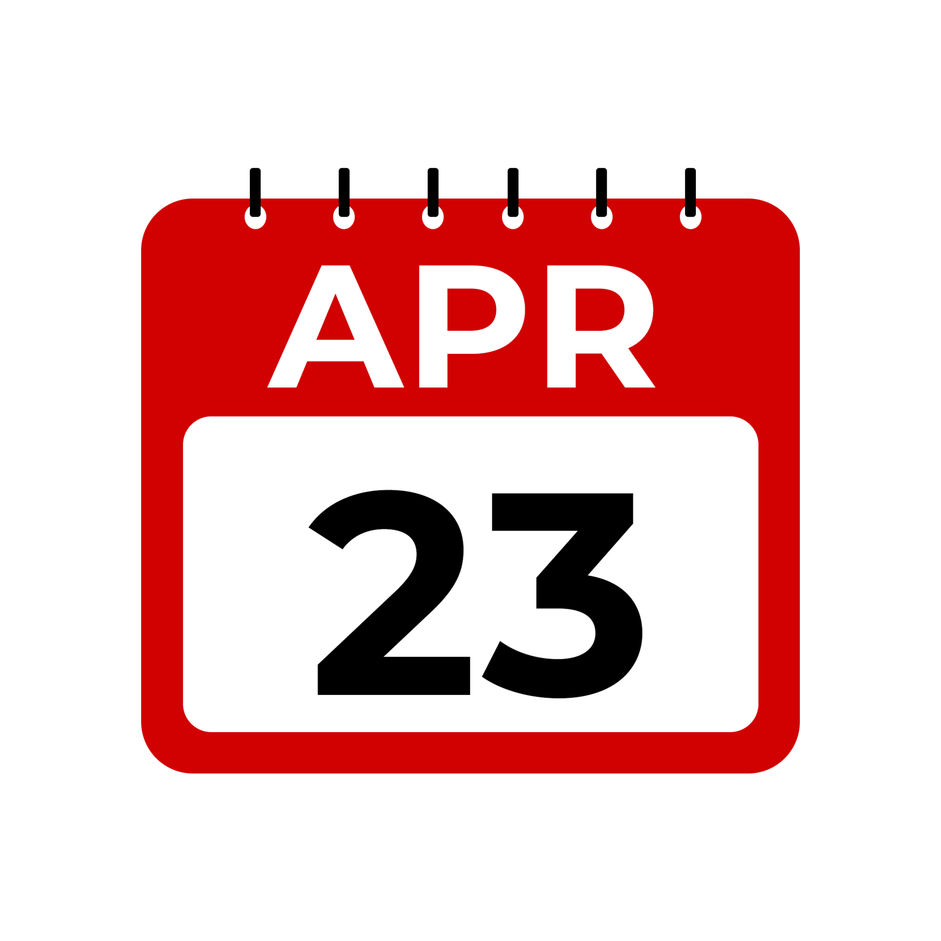 April 23 calendar reminder 23 April daily calendar icon template