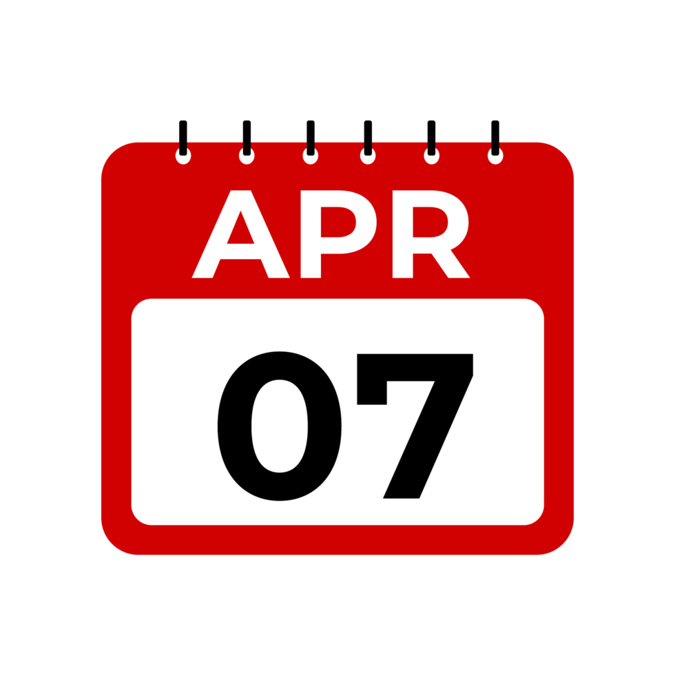 avril sept calendrier rappel. sept avril du quotidien calendrier icône modèle. png