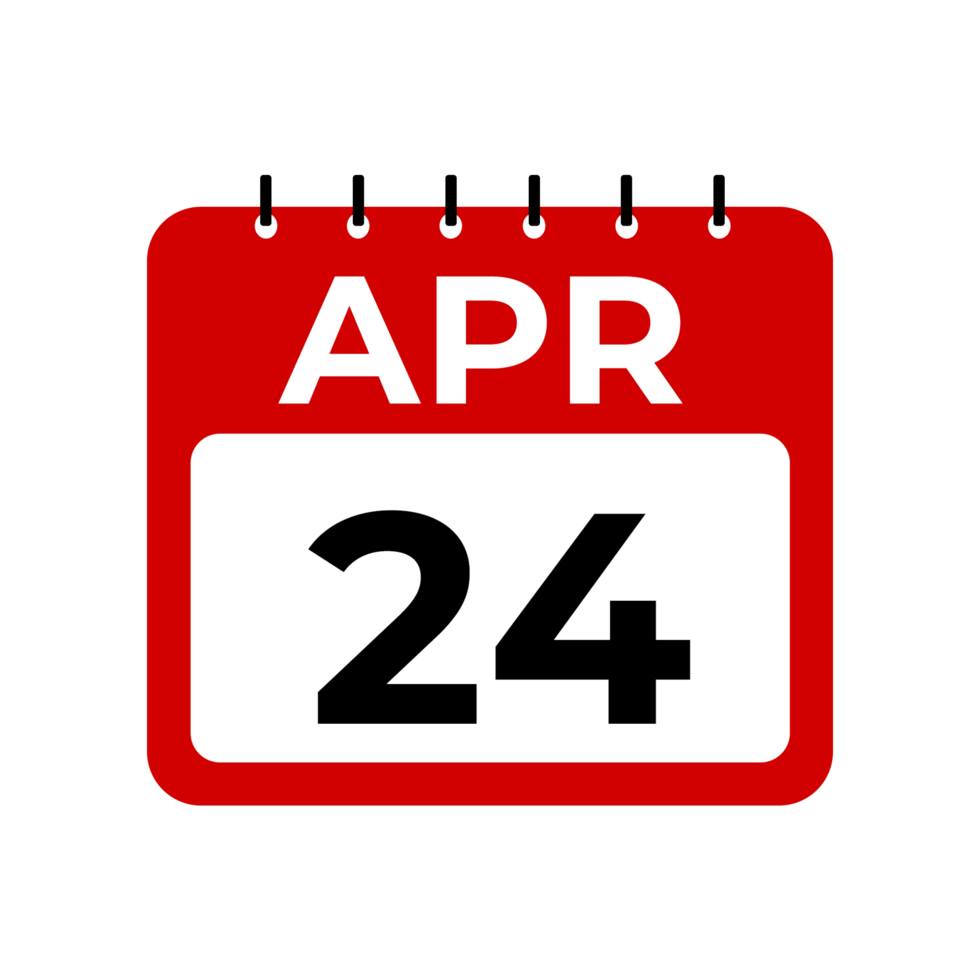 April 24 Calendar Reminder 24 April Daily Calendar Icon Template 