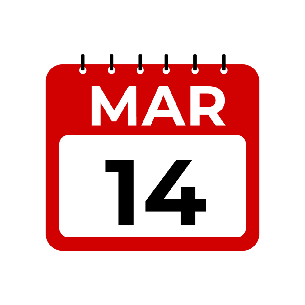 march 14 calendar reminder. 14 march daily calendar icon template. png