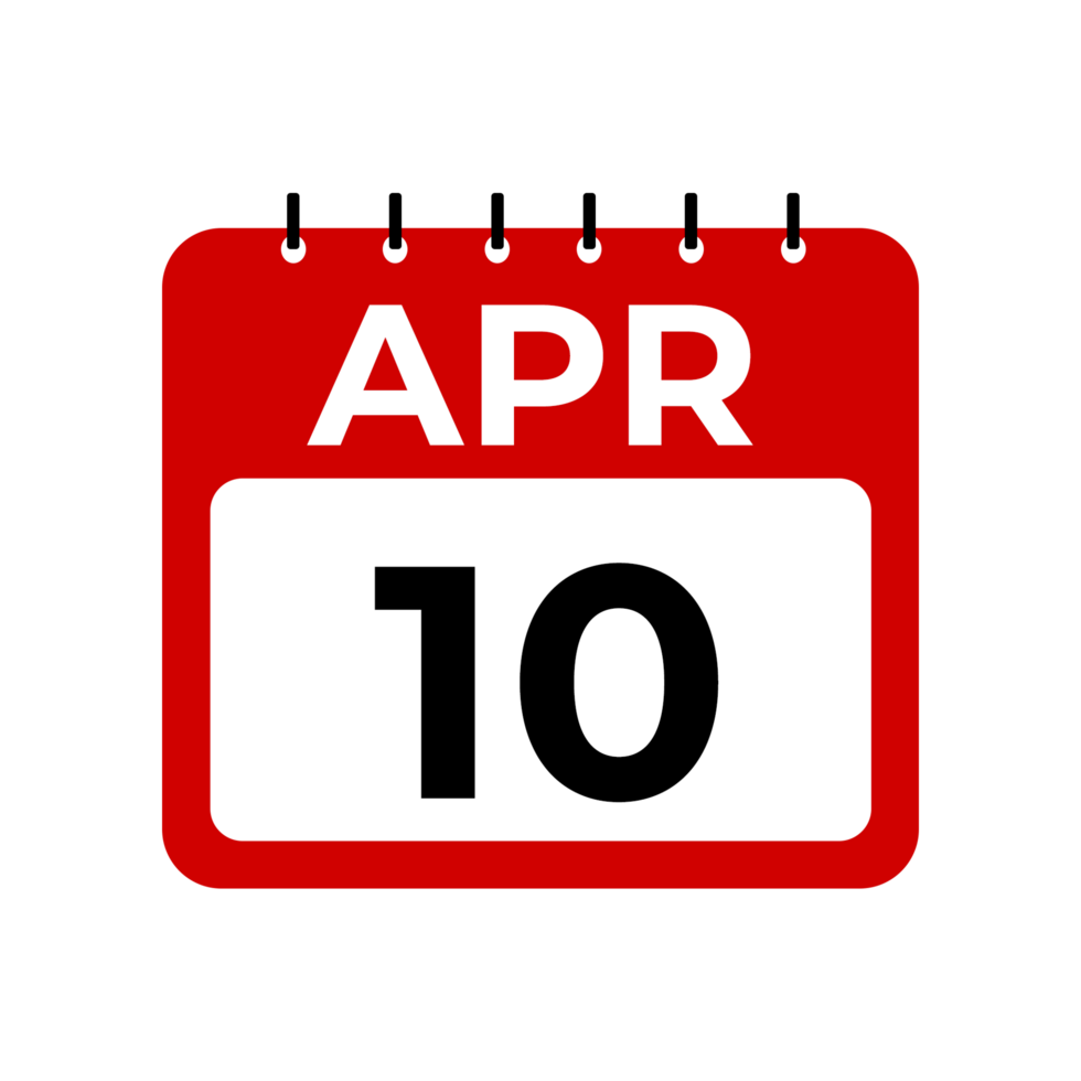 april 10 kalender herinnering. 10 april dagelijks kalender icoon sjabloon. png