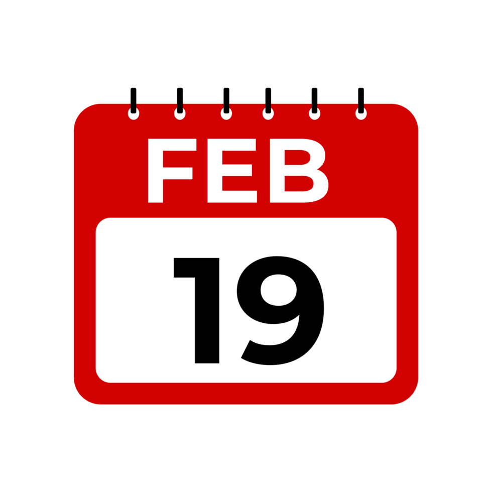 february 19 calendar reminder. 19 february daily calendar icon template png