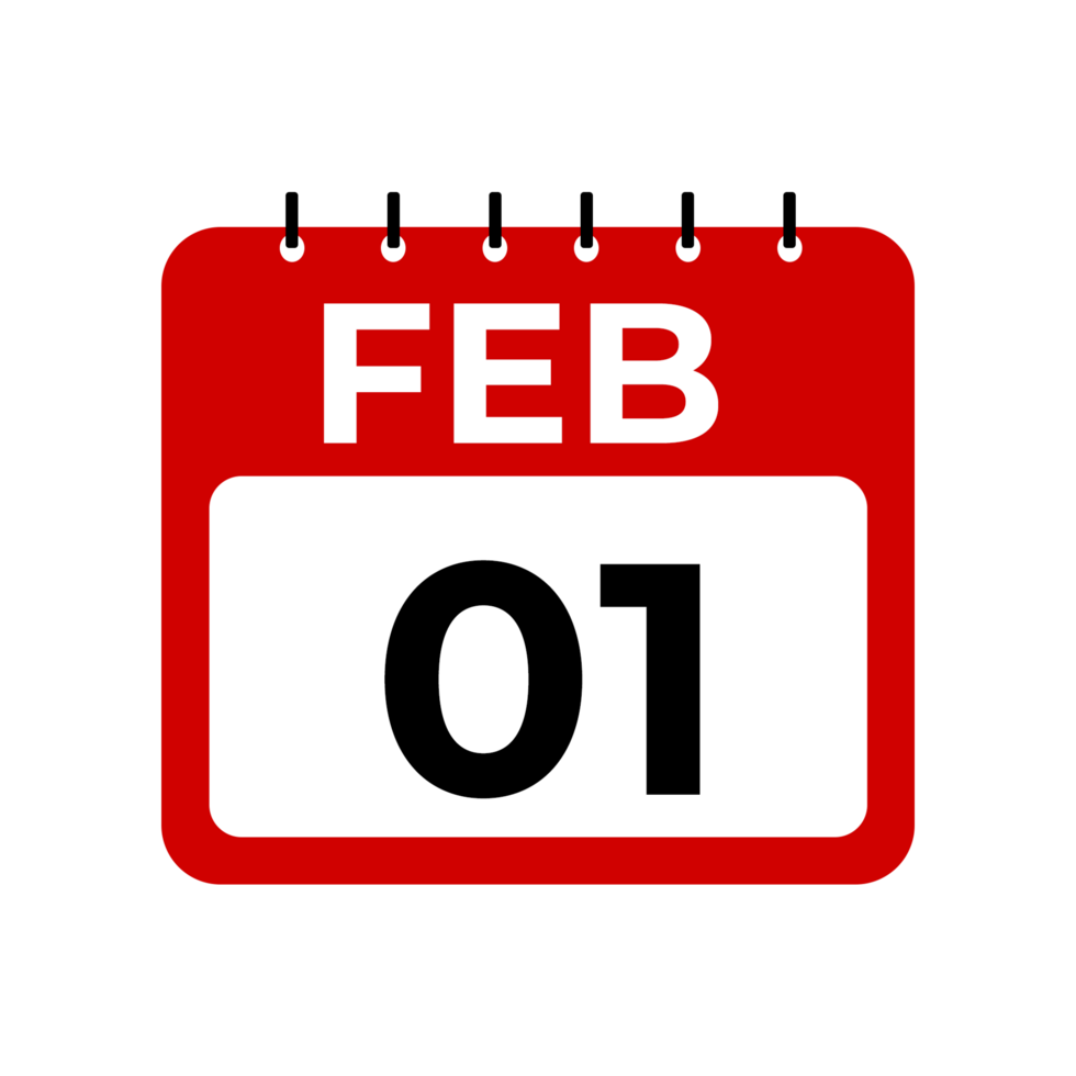 februari 1 kalender herinnering. 1 februari dagelijks kalender icoon sjabloon png