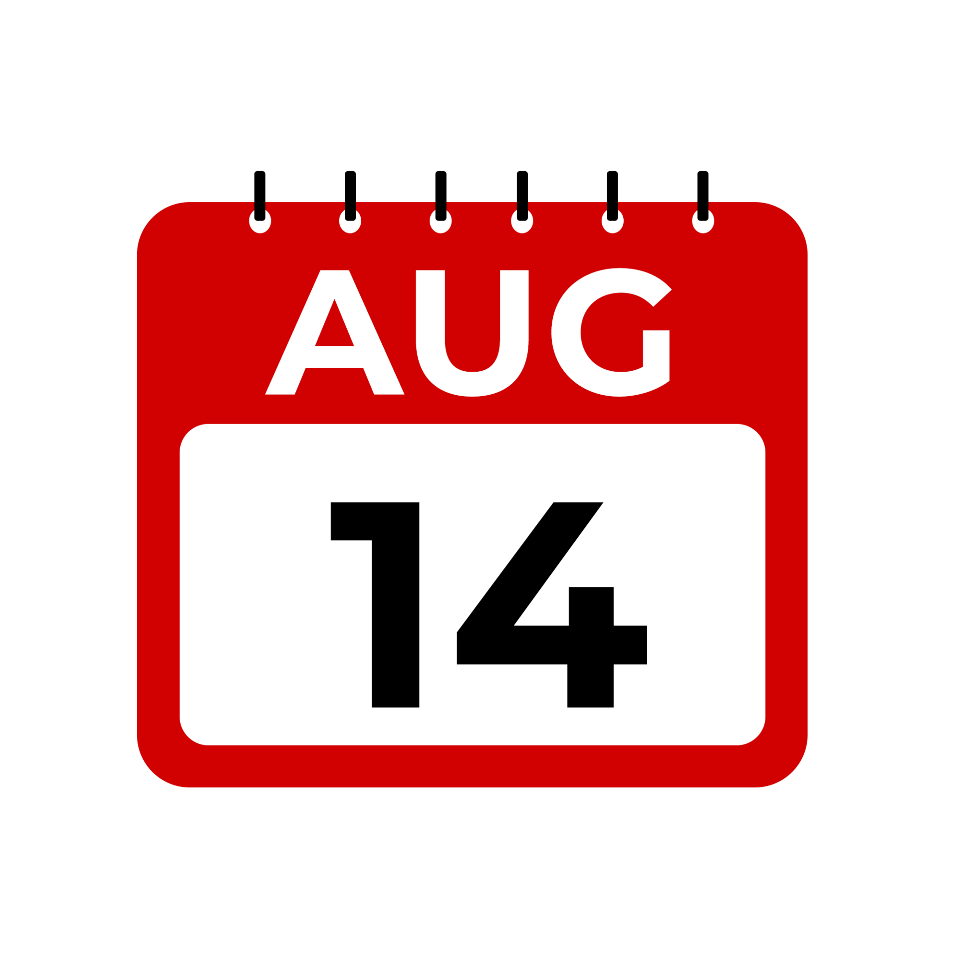 August 14 Calendar Reminder August 14 Daily Calendar Icon Template August 14 Calendar Reminder August 14 Daily Calendar Icon Template