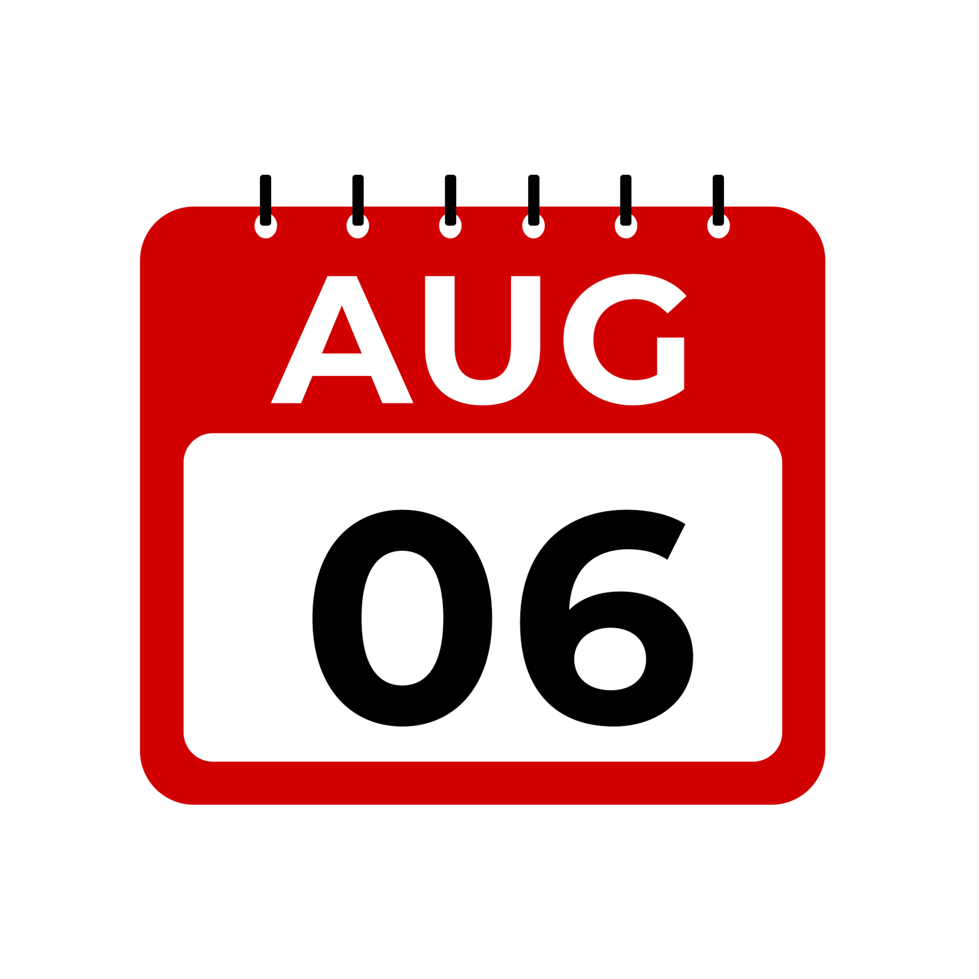 August 6 calendar reminder August 6 daily calendar icon template August 6 calendar reminder August 6 daily calendar icon template