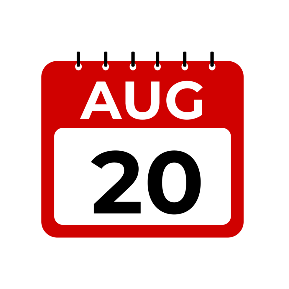 August 20 calendar reminder August 20 daily calendar icon template August 20 calendar reminder August 20 daily calendar icon template