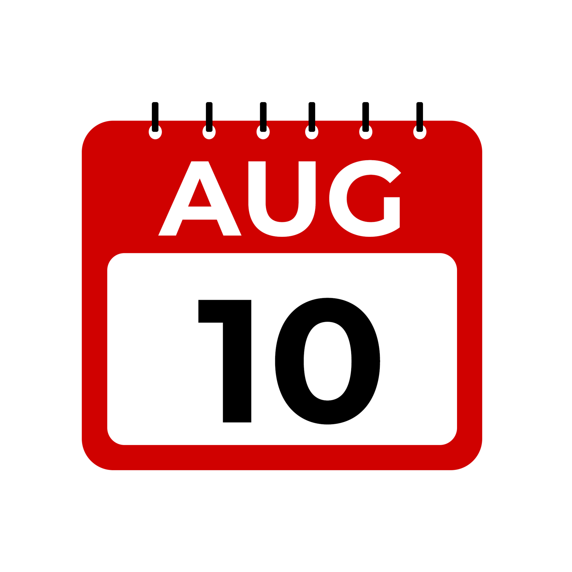 August 10 calendar reminder August 10 daily calendar icon template August 10 calendar reminder August 10 daily calendar icon template