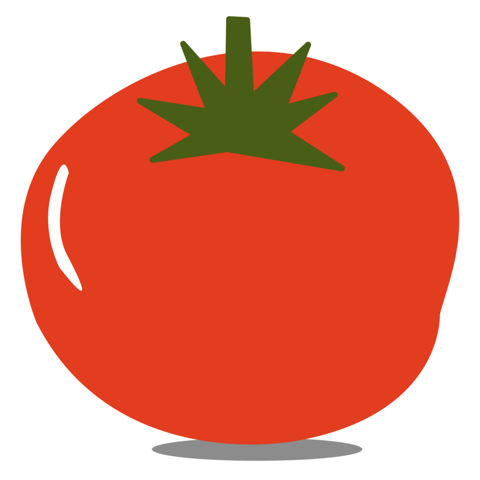 en rolig röd tomat i tecknad serie stil. png