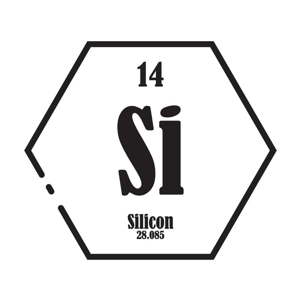 Silikon chemistry icon vector