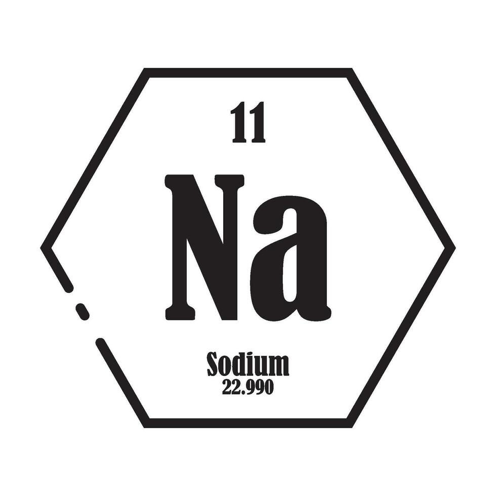 Sodium chemistry icon vector