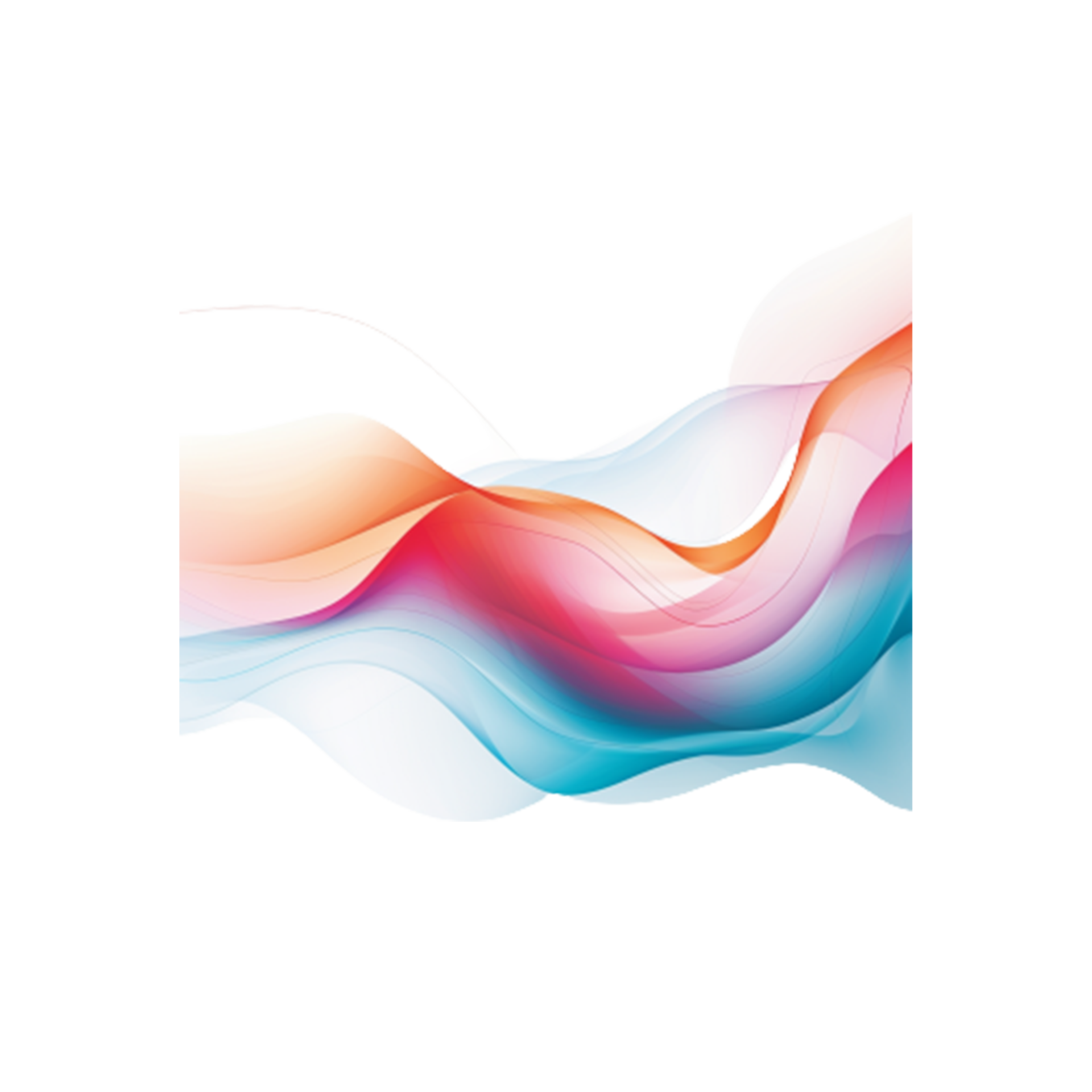 Colorful iridescent Abstract Colored Wave Set Generative Ai 34595385 PNG