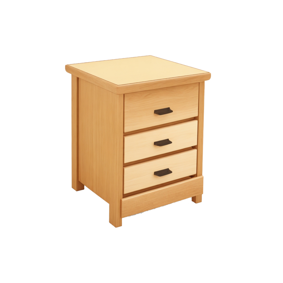 de madeira gaveta mobília moderno mesa de cabeceira ícone isométrico do moderno mesa de cabeceira peito do gavetas ícone generativo ai png